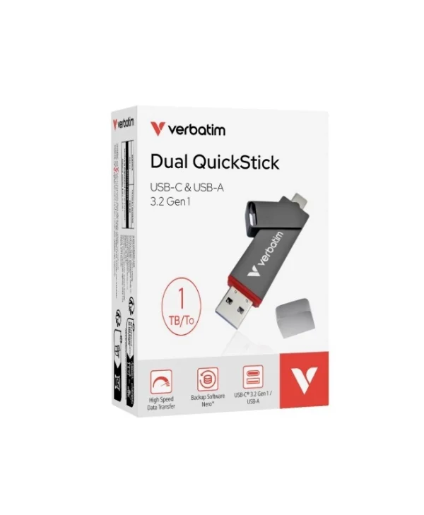 Verbatim Dual 1.0TB USB 2.0 Stick με σύνδεση USB-A & USB-C Γκρι