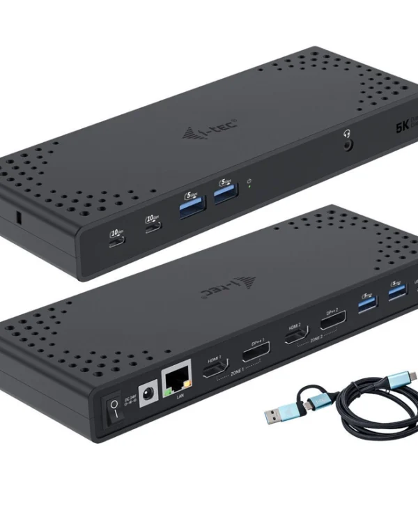 i-tec USB-C Docking Station με HDMI/DisplayPort 4K PD Ethernet και σύνδεση 2 Οθονών Μαύρο (CADUA4KDOCKPDL2) CADUA4KDOCKPDL2