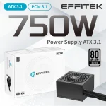 Effitek EB-750 ATX 3.1 750W Μαύρο Τροφοδοτικό Υπολογιστή Full Wired 80 Plus Silver EB-750 - Image 2