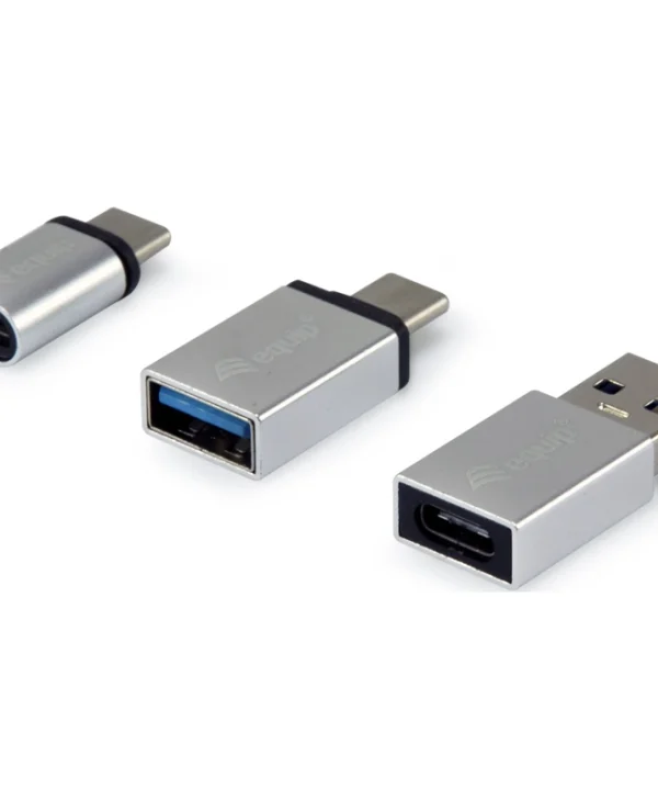 Equip Μετατροπέας USB-A / micro USB male σε USB-A / micro USB female Ασημί (133475) 133475
