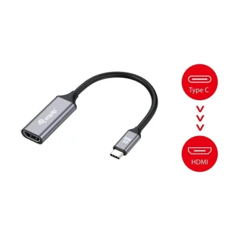 Equip Μετατροπέας USB-C male σε HDMI female Γκρι (133491) 133491