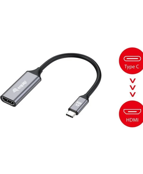 Equip Μετατροπέας USB-C male σε HDMI female Γκρι (133491) 133491