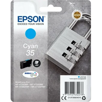 Epson 35 Γνήσιο Μελάνι Εκτυπωτή InkJet Κυανό (C13T35824010) C13T35824010