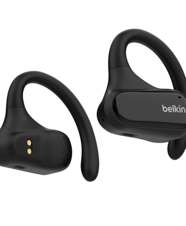 Belkin SoundForm ClearFit Open Ear Bluetooth Handsfree Ακουστικά με Αντοχή στον Ιδρώτα και Θήκη Φόρτισης Μαύρα