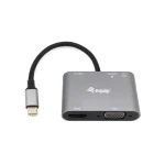 Equip USB-C Docking Station με HDMI 4K PD και συνδεση 2 Οθονών Ασημί (133483) 133483