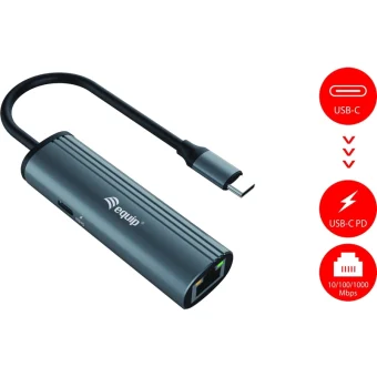 Equip 133486 USB-C Αντάπτορας Δικτύου για Ενσύρματη σύνδεση Gigabit Ethernet 133486