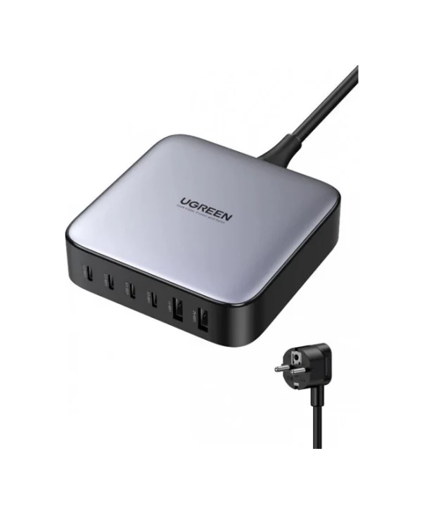 Ugreen Βάση Φόρτισης GaN με 2 Θύρες USB-A και 4 Θύρες USB-C 200W Power Delivery / Quick Charge 2.0 σε Μαύρο χρώμα (Nexode GaN CD271)