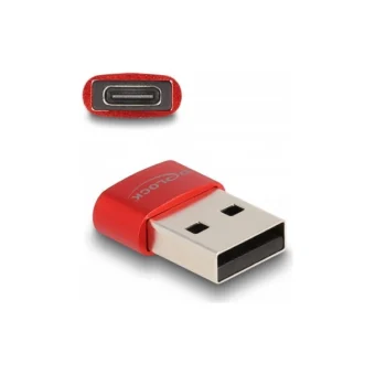 DeLock Μετατροπέας USB-A male σε USB-C female Κόκκινο 1τμχ (60050) 60050