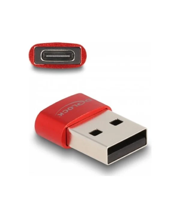 DeLock Μετατροπέας USB-A male σε USB-C female Κόκκινο 1τμχ (60050) 60050