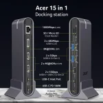 Acer USB-C Docking Station με HDMI/DisplayPort 4K PD Ethernet Γκρι (HP.DSCAB.022) HP.DSCAB.022