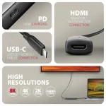 Axagon Μετατροπέας USB-C / HDMI / DisplayPort / Thunderbolt male σε HDMI female 1τμχ - Image 2