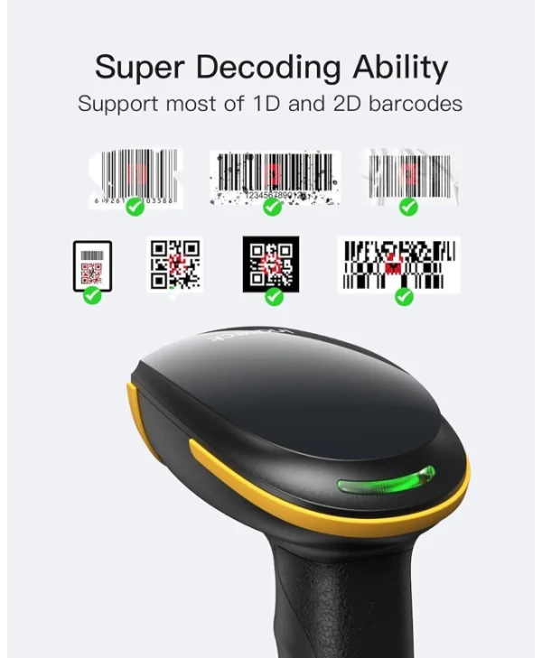 Inateck Scanner Χειρός Ασύρματο με Δυνατότητα Ανάγνωσης 2D και QR Barcodes