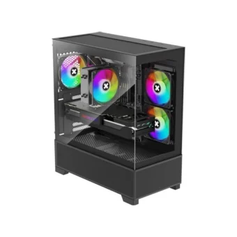 Xilence Xilent Beam XG172 Midi Tower Κουτί Υπολογιστή με Πλαϊνό Παράθυρο και ARGB Φωτισμό Μαύρο XG172