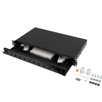 Lanberg Οπτικό Patch Panel για Rack 1U 19" 24 Θυρών Μαύρο