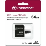 Transcend 340S microSDXC 64GB Class 10 U3 V30 A2 UHS-I με αντάπτορα - Image 4