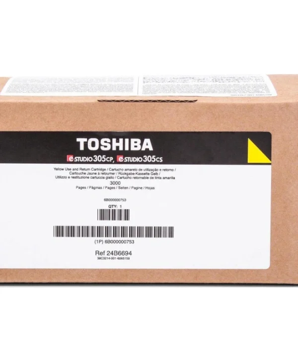 Toshiba T-305PY-R Γνήσιο Toner Laser Εκτυπωτή Κίτρινο Return Program 3000 Σελίδων 6B000000753 6B000000753