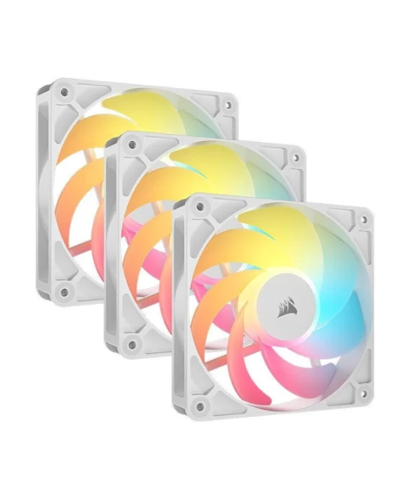 Corsair RS120-Reverse Case Fan με ARGB Φωτισμό και Σύνδεση 4-Pin PWM 3τμχ Λευκό