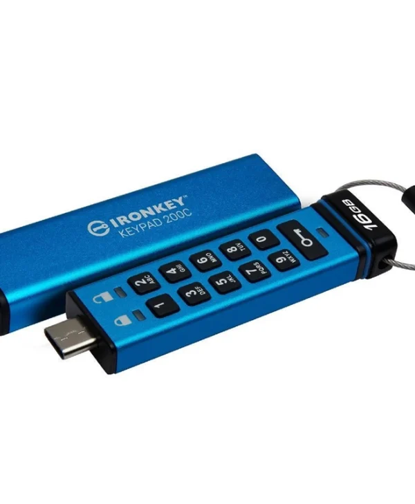 Kingston IronKey Keypad 200C 16GB USB 3.2 Stick με σύνδεση USB-C Μπλε