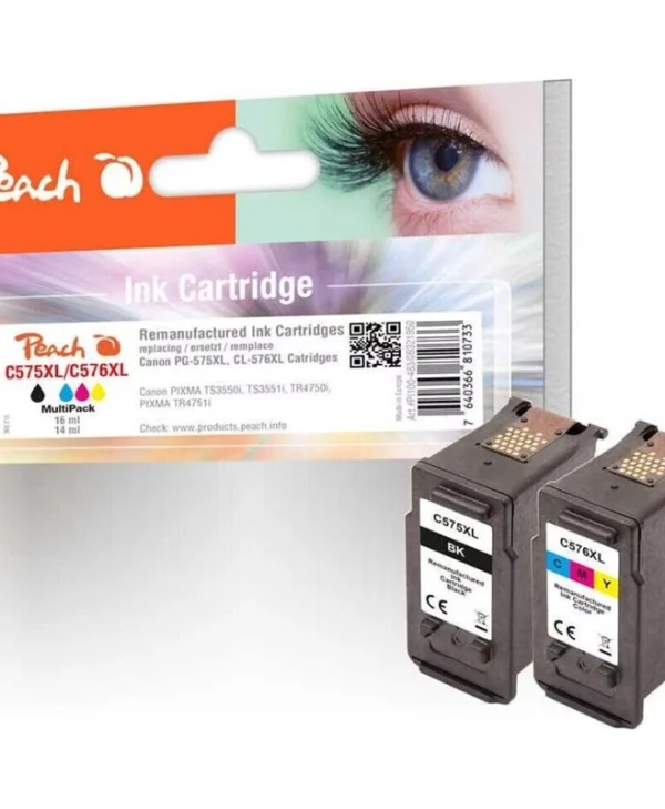 Peach Πακέτο Συμβατών Μελανιών Εκτυπωτή InkJet Canon PG-575XL/CL-576XL 400 Σελίδων 15ml Πολλαπλό (Color) 1τμχ