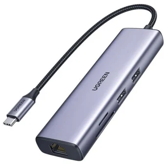 Ugreen CM512 USB-C Docking Station με HDMI 4K PD Ethernet Γκρι
