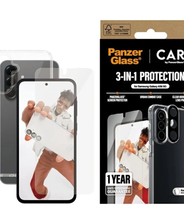 PanzerGlass Flagship 3in1 Back Cover Tempered Glass Σετ με Τζαμάκι Διάφανο (Samsung Galaxy A56 5G, PanzerGlass)