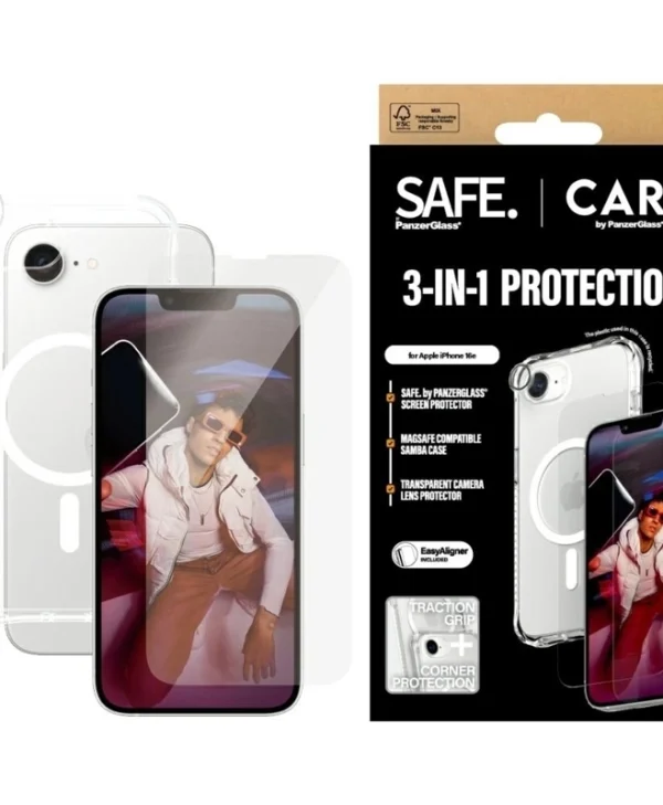 PanzerGlass Fashion 3in1 Protective Set Back Cover Σιλικόνης / Tempered Glass Διάφανο (iPhone 17e / 16e)