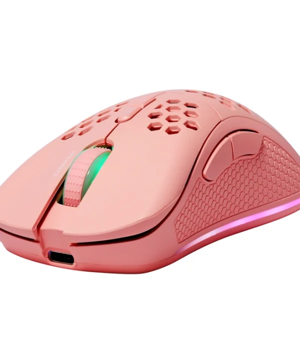 Deltaco PM80 Ασύρματο RGB Gaming Ποντίκι 4800 DPI Ροζ