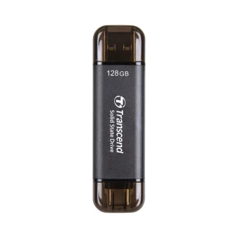 Transcend 128GB USB 3.2 SSD Stick με σύνδεση USB-A & USB-C Μαύρο