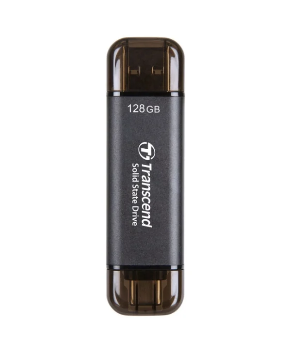 Transcend 128GB USB 3.2 SSD Stick με σύνδεση USB-A & USB-C Μαύρο