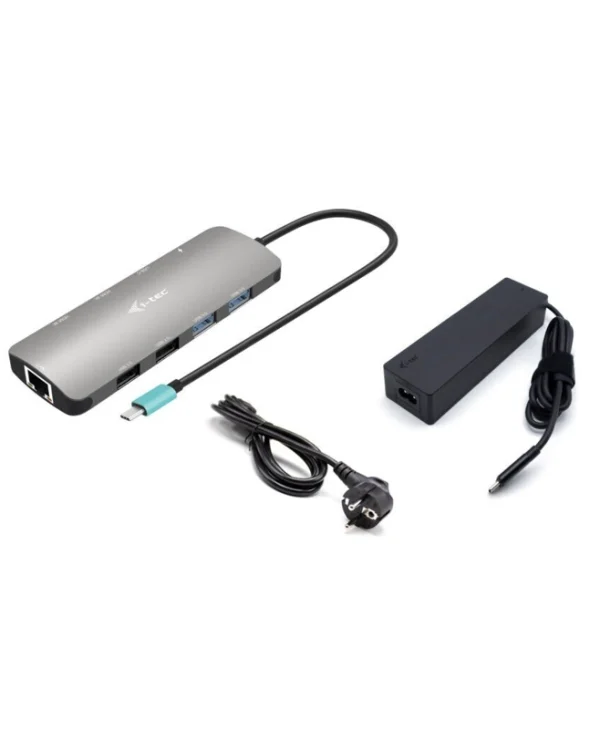 i-tec Metal Nano USB-C Docking Station με HDMI 4K PD Ethernet και σύνδεση 2 Οθονών Ασημί