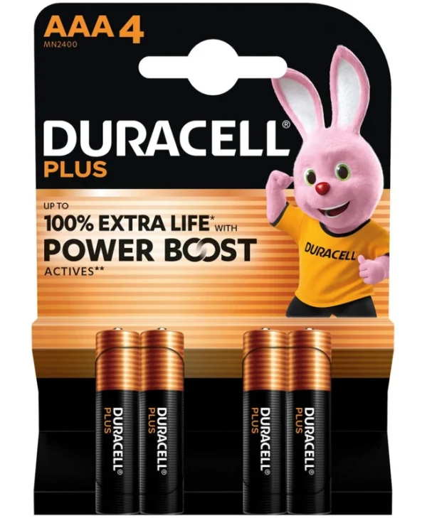 Duracell Plus Αλκαλικές Μπαταρίες AAA 1.5V 4τμχ