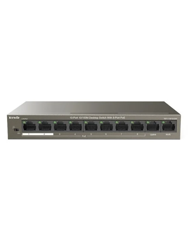 Tenda TEG1110PF-8-120W v1 L2 Switch με 10 Θύρες Gigabit (1Gbps) Ethernet TEG1110PF-8-120W