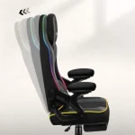 Huzaro Force 4.6 Καρέκλα Gaming με RGB Φωτισμό και Υποπόδιο Μαύρη - Image 3
