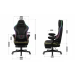 Huzaro Force 4.6 Καρέκλα Gaming με RGB Φωτισμό και Υποπόδιο Μαύρη - Image 5