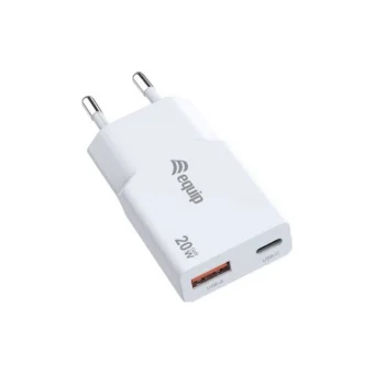 Equip Φορτιστής Χωρίς Καλώδιο GaN με Θύρα USB-A και Θύρα USB-C 20W Λευκός (245522) 245522