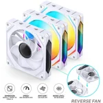 Jonsbo ZL-120WL Case Fan με ARGB Φωτισμό και Σύνδεση 4-Pin PWM 3τμχ Λευκό - Image 2
