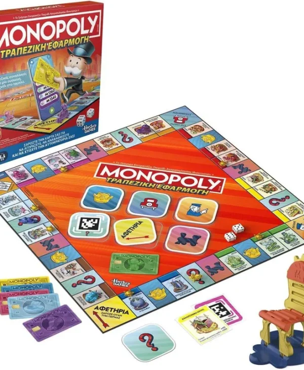 Επιτραπέζιο Παιχνίδι Monopoly Τραπεζική Εφαρμογή για 2-6 Παίκτες 8+ Ετών Hasbro