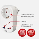 Brennenstuhl Φορτιστής Χωρίς Καλώδιο με Θύρα USB-A και Θύρα USB-C 20W Power Delivery Λευκός (1508210010) 1508210010 - Image 4