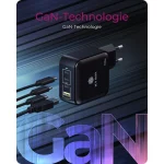 Icy Box Φορτιστής Χωρίς Καλώδιο με Θύρα USB-A και 3 Θύρες USB-C 100W Power Delivery Μαύρος (IB-PS1040-PD) IB-PS1040-PD - Image 4