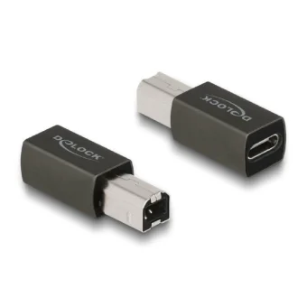 DeLock Μετατροπέας USB-B male σε USB-C female Γκρι 1τμχ 65839 65839