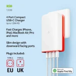 Twelve South Φορτιστής Χωρίς Καλώδιο GaN με 4 Θύρες USB-C 120W Power Delivery Λευκός (PlugBug) - Image 6