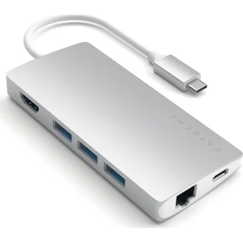 Satechi USB-C Docking Station με HDMI 4K PD Ethernet Ασημί (ST-TCMA2S) ST-TCMA2S