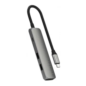 Satechi 4-in-1 Slim Multiport Adapter USB-C Docking Station με HDMI 4K PD Γκρι