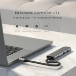 Satechi 4-in-1 Slim Multiport Adapter USB-C Docking Station με HDMI 4K PD Γκρι - Image 5
