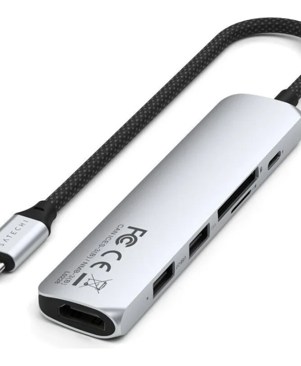 Satechi ST-P6SS USB-A / USB-C Docking Station με HDMI 4K PD Ασημί