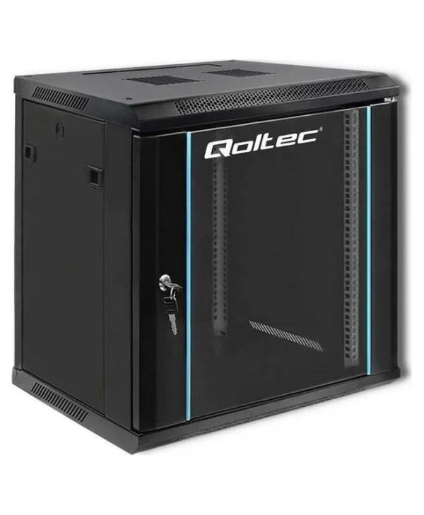 Qoltec Επιτοίχια Καμπίνα Rack 12U Μαύρο 54464 54464