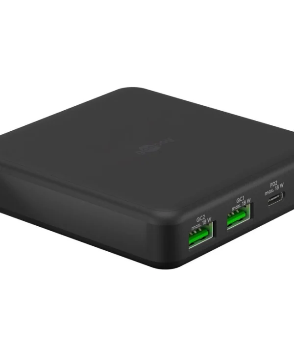 Goobay Βάση Φόρτισης GaN με 2 Θύρες USB-A και 2 Θύρες USB-C 65W Power Delivery σε Μαύρο χρώμα (65813) 65813