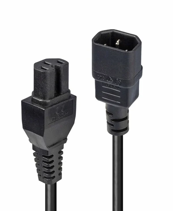 Lindy IEC C14 - IEC C15 Cable 2m Μαύρο 30314 30314