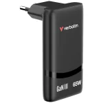 Verbatim Φορτιστής Χωρίς Καλώδιο GaN με 2 Θύρες USB-C 65W Μαύρος (Fold 'n' Go) - Image 4