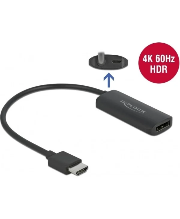 DeLock Μετατροπέας HDMI male σε DisplayPort female 1τμχ 63206 63206